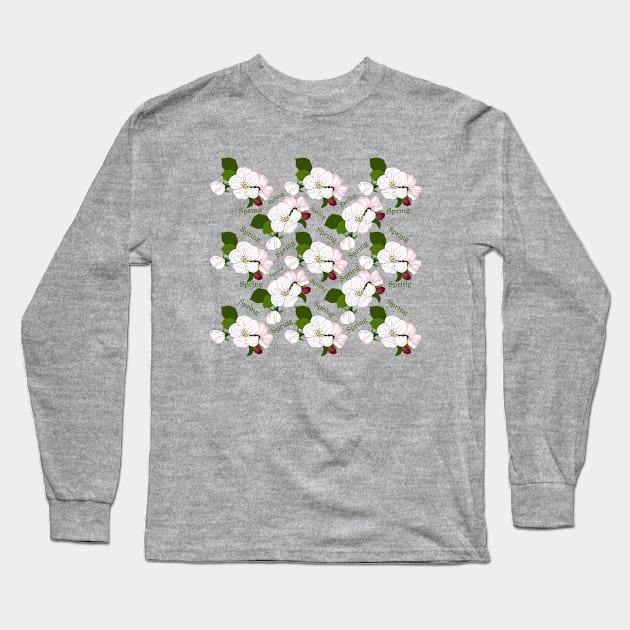 Apple blossom. Spring time for love and romance. Long Sleeve T-Shirt by KateQR